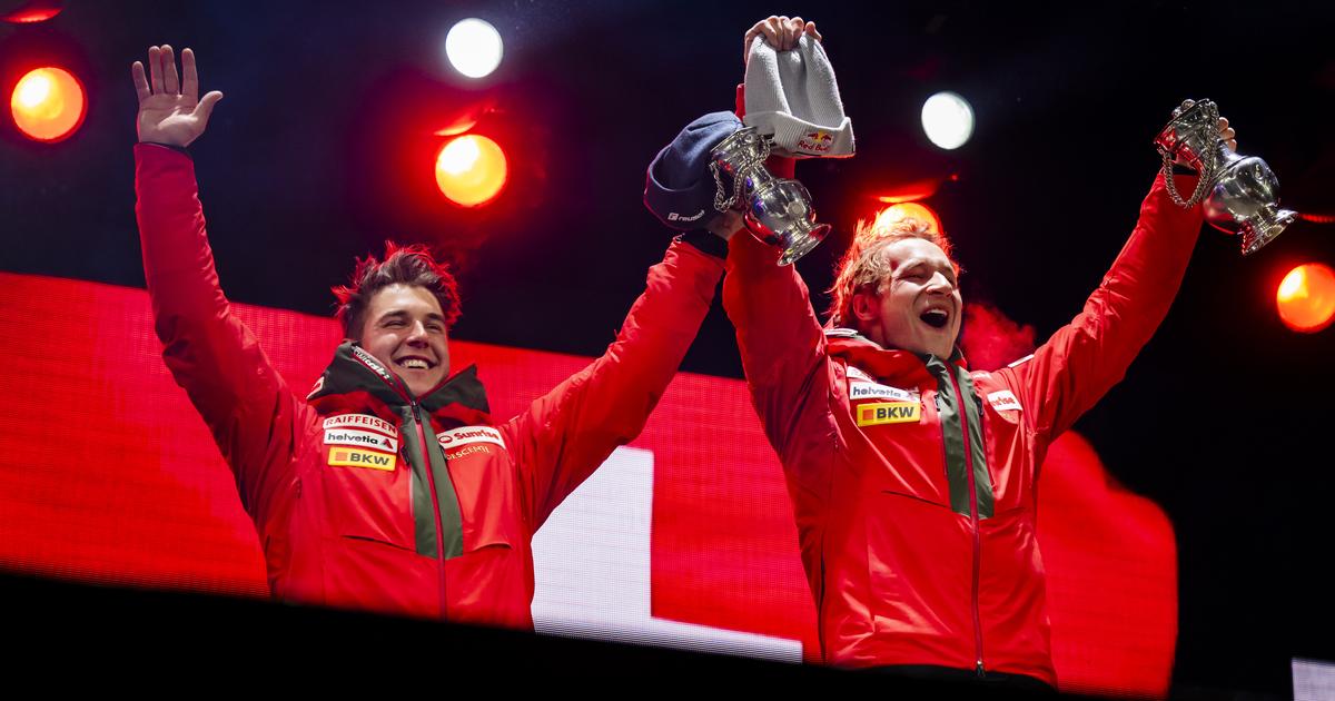 Un mémorable doublé suisse à Wengen, "LGB" au pied du podium et l'heure de la reprise en Super League - rts.ch