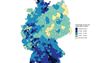 [OC] Disposable income per capita in Germany by NUTS3 districts