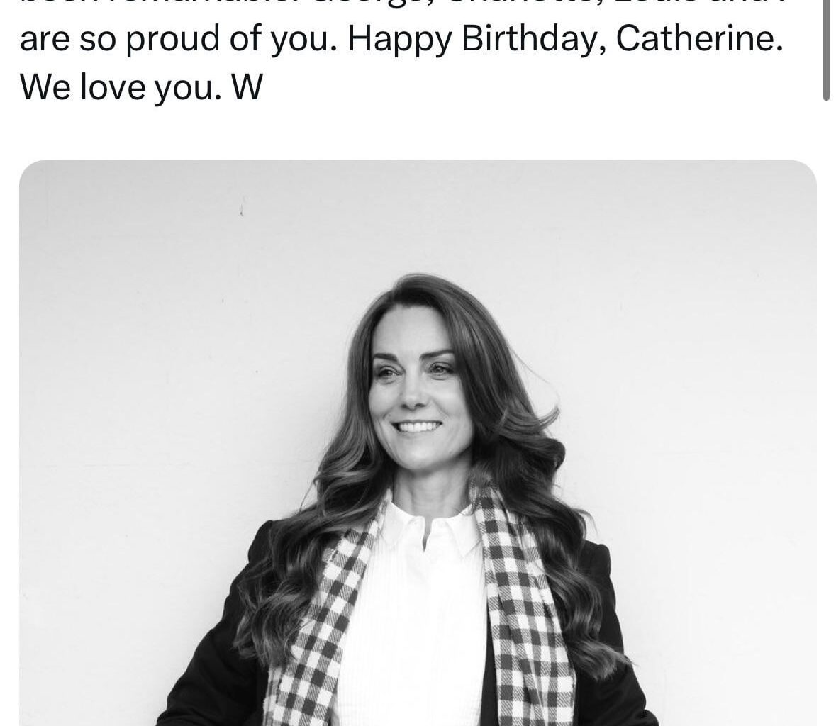 PoW William’s birthday message to Catherine