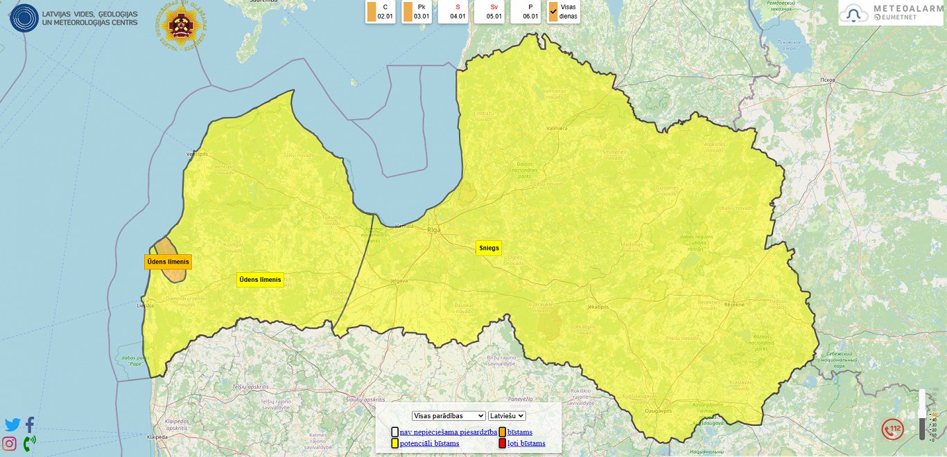 Rivers of Kurzeme see water levels rising rapidly / Article
