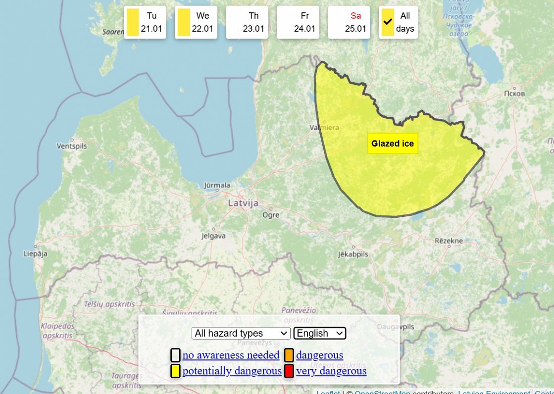 Glazed ice warning Jan 21-22, 2025