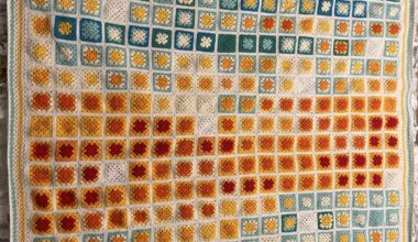 [OC] Ljubljana's daily highest, average and lowest temperatures in 2024 visualized in a crochet temperature blanket