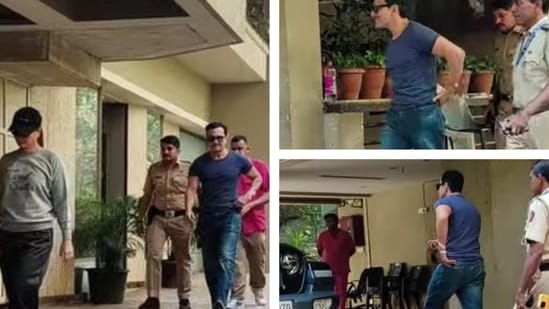 Latest entertainment news on January 26, 2025: Saif Ali Khan was seen with Kareena Kapoor at his Bandra residence on Sunday morning. Latest entertainment news on January 26, 2025: Saif Ali Khan was seen with Kareena Kapoor at his Bandra residence on Sunday morning.