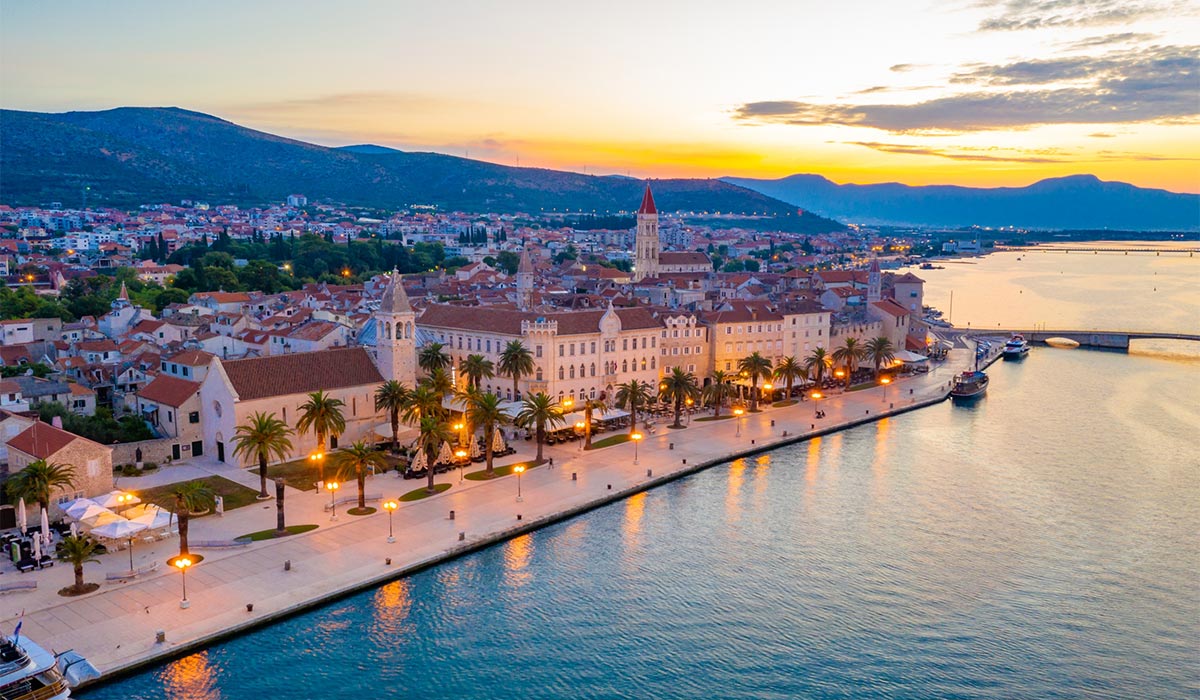 Sunrise view of seaside of Croatian town Trogir. Pic: Shutterstock