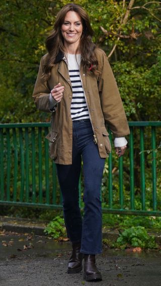 Catherine, Princess of Wales takes part in a Dad Walk in the local park during a visit to 