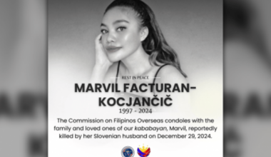 Remains of Filipina killed in Slovenia arriving