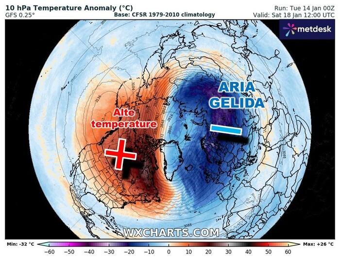 Vortice Polare diviso in due
