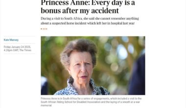 Princess Anne: Every day is a bonus after my accident