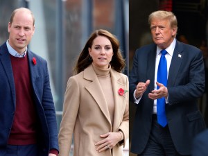 Prince William, Prince of Wales and Catherine, Princess of Wales visit 'The Street' community hub during an official visit to Scarborough on November 3, 2022 in Scarborough, England. The Prince and Princess of Wales are visiting Scarborough to launch funding to support young people's mental health, in a collaboration spearheaded by the Royal Foundation, NEW YORK, NEW YORK - MAY 30: Former U.S. President Donald Trump arrives to Trump Tower on May 30, 2024 in New York City. 
