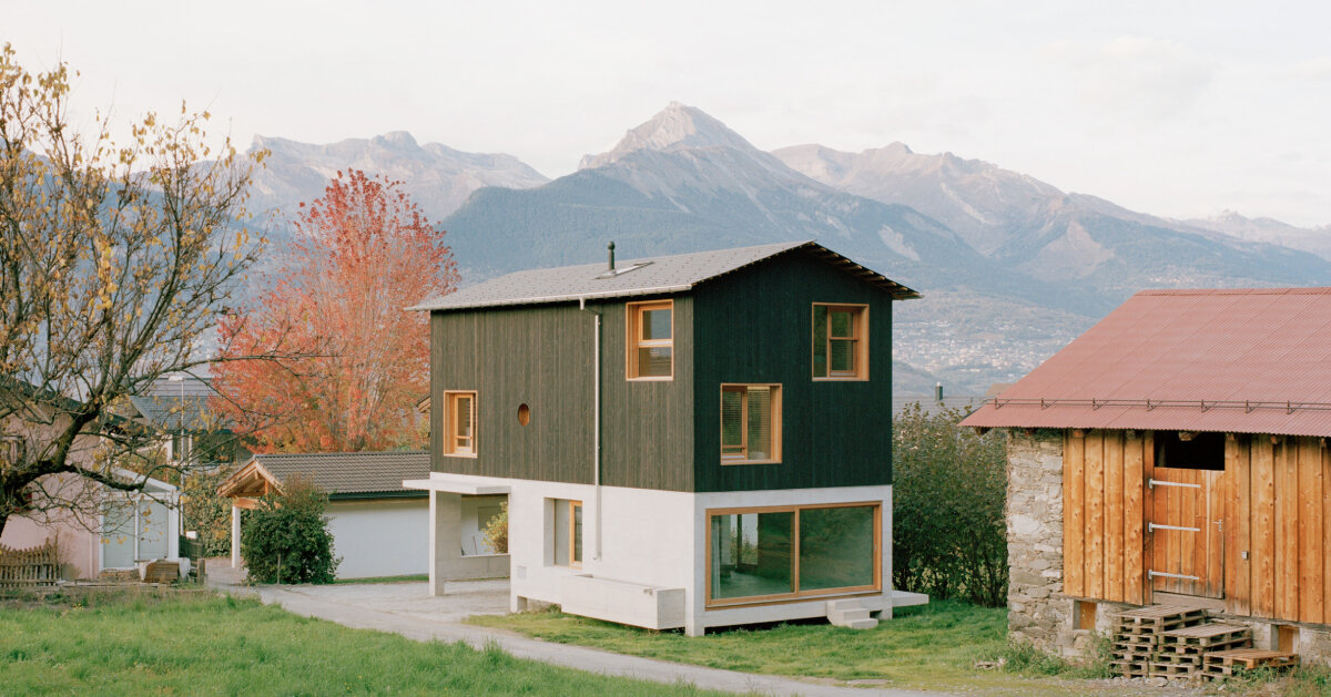 lionel ballmer architectes' wood house echoes barns of switzerland