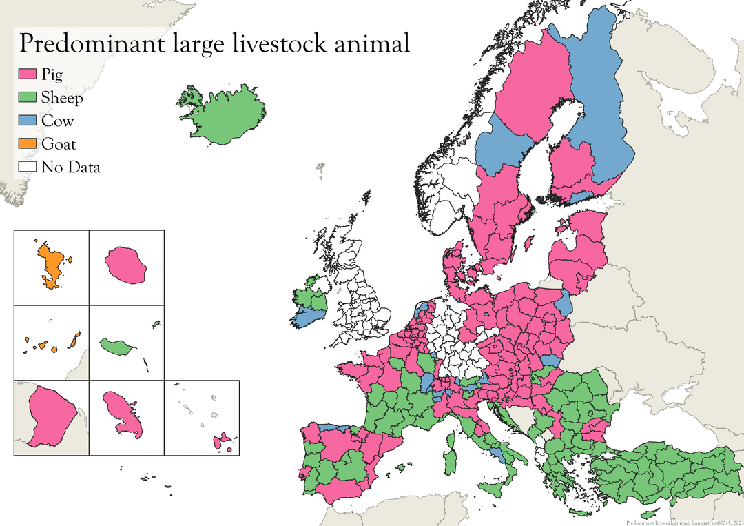[OC] Predominant Large Livestock Animal