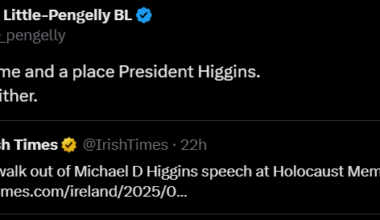 Emma criticises president Higgins over holocaust