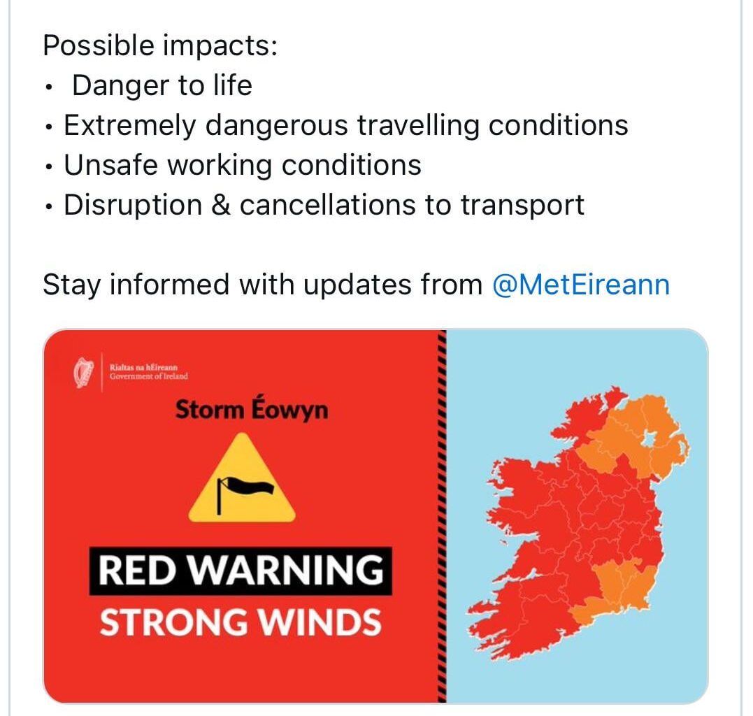 Very considerate of Storm Éowyn to ease of at the border
