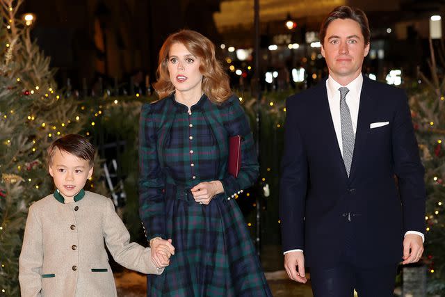 Chris Jackson/Getty Christopher Woolf, Princess Beatrice and Edoardo Mapelli Mozzi attend The