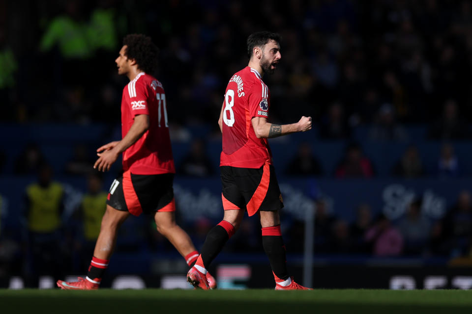 Bruno Fernandes just loves playing against Everton 