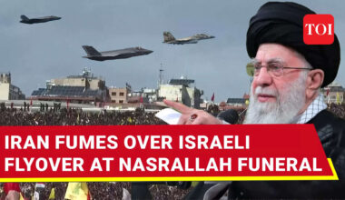 Iran Condemns Israel As Jets Fly Over Beirut During Hezbollah Funeral