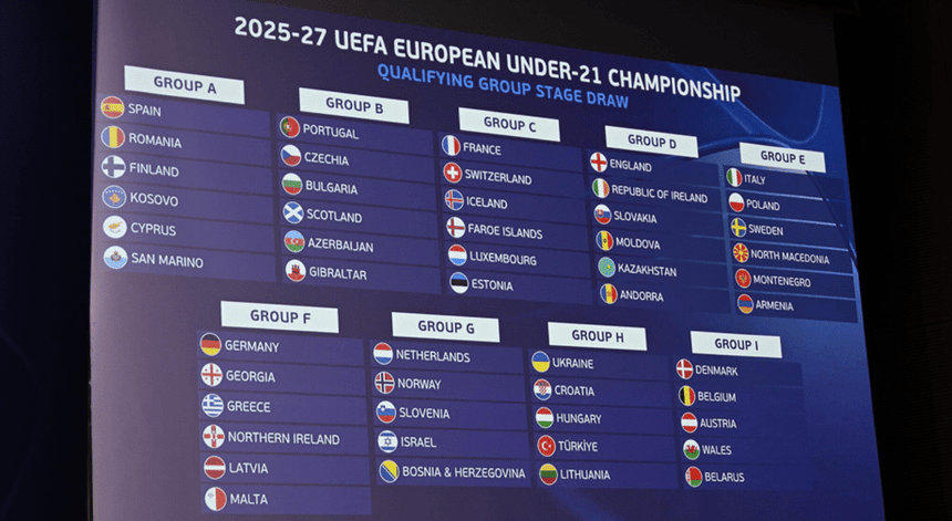 Portugal conhece adversários para o Euro2027 de sub-21