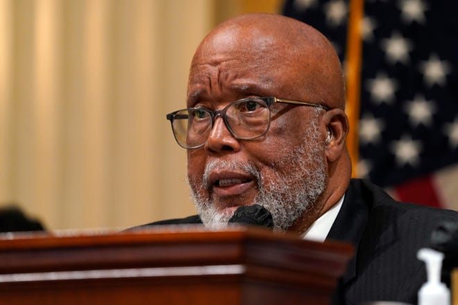 Oct 13, 2022; Washington, DC, USA; 
Chairman Bennie G. Thompson (D-MS) during the public hearing. 
The committee to investigate the January 6 attack on the United States Capitol resumes public hearings at the US Capitol on Oct. 13, 2022 in Washington DC.. Mandatory Credit: Jack Gruber-USA TODAY