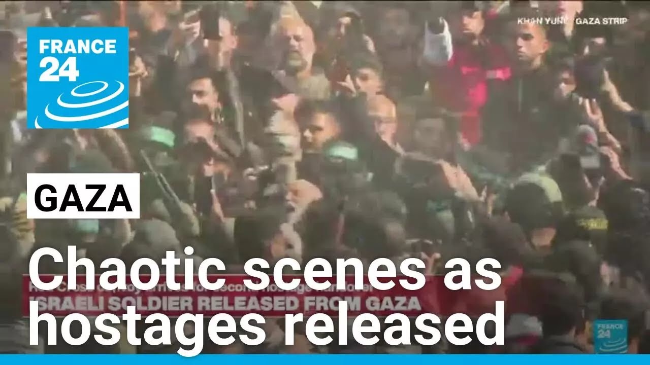 Chaotic scenes in Khan Younis as Israeli hostage pushed through crowd • FRANCE 24 English