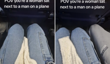 Manspreading on plane