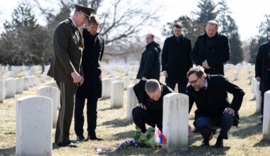 Slovakia’s Prime Minister Robert Fico Visits the Gravesite of Iwo Jima Flag Raiser U.S. Marine Corps Sgt. Michael Strank in Section 12