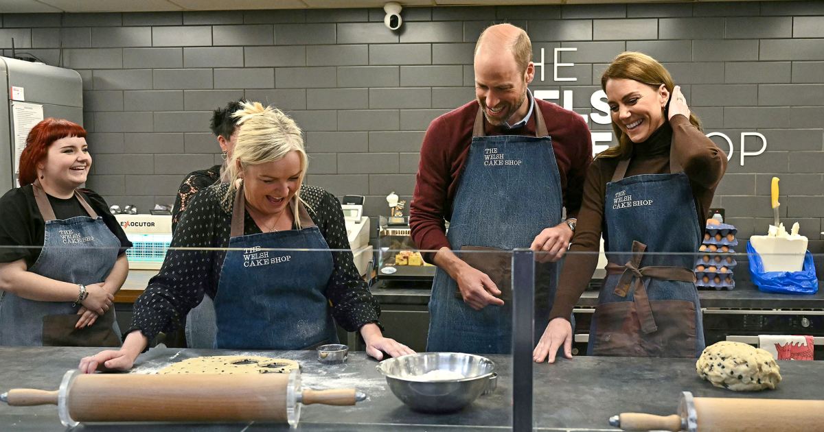 Prince William and Kate Middleton Wear Matching Aprons to Make Welsh Cakes, Joke They’ll Sell at ‘Half Price’