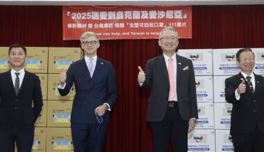 Taiwan firms donate 1.11 million face masks to Ukraine, Estonia