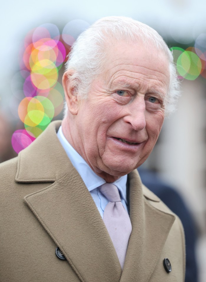 King Charles III at a Christmas crafts event.