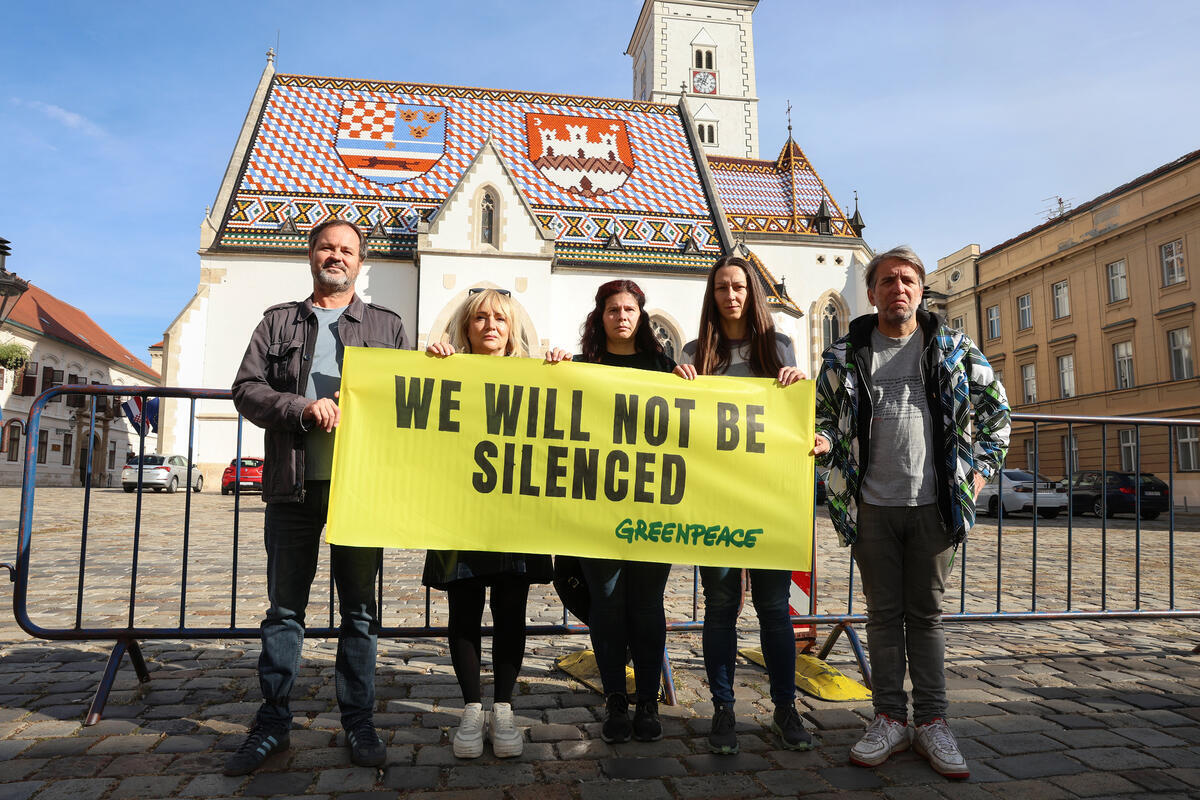 Global Week of Action - Solidarity against Energy Transfer Lawsuit - Croatia. © Maja Bota / Greenpeace