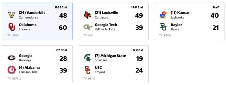 Scoreboard update
