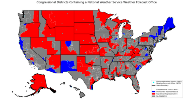[OC] US Congressional Districts Containing a National Weather Service Weather Forecast Office