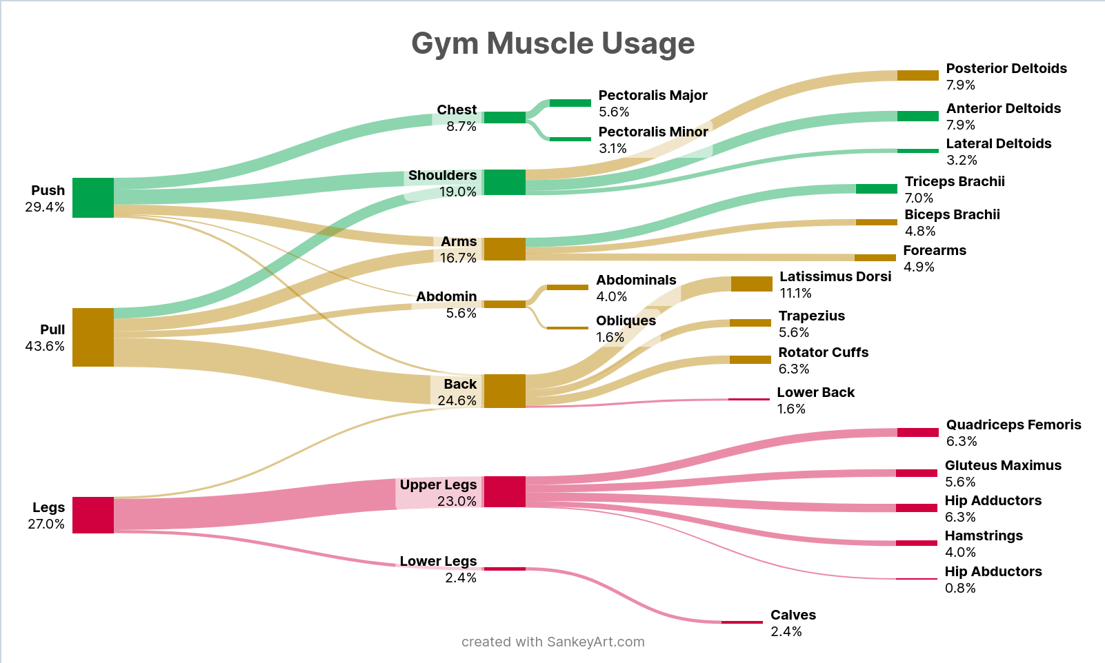 [OC] Gym Muscle Usage