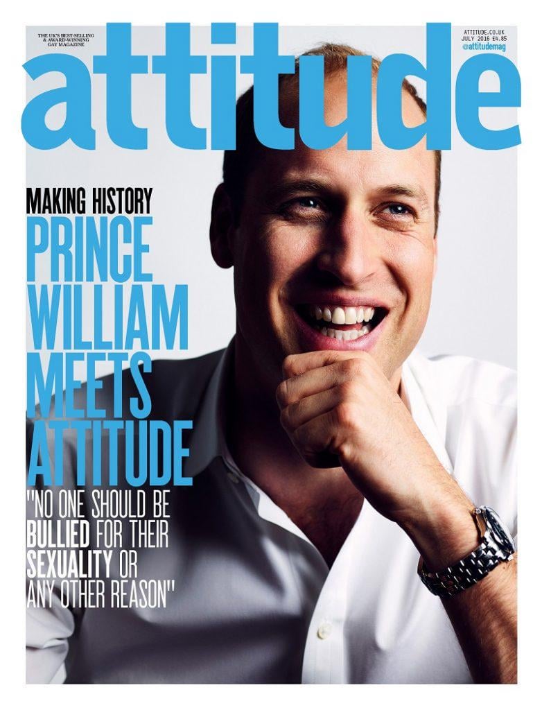 Throwback: In 2016, Prince William became the first (and only) member of the British Royal Family to appear on the cover of a gay magazine, Attitude.