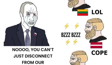 Congratulations Baltic Bros on disconnecting from the R*zz**n electricity network