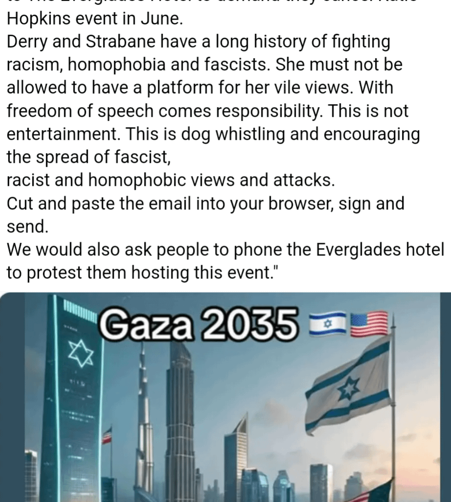 Cancel Katie Hopkins in Derry