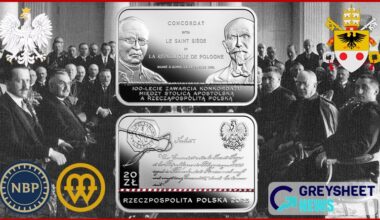 enlarged image for Poland. Silver Proof Coins Mark 100th anniversary of the Concordat Between the Holy See and Poland