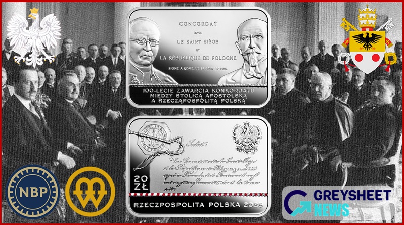 enlarged image for Poland. Silver Proof Coins Mark 100th anniversary of the Concordat Between the Holy See and Poland