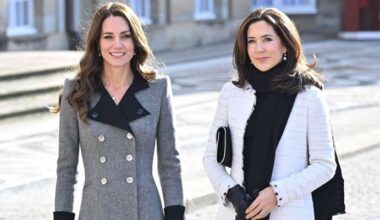 Queen Mary pays homage to Kate Middleton's wedding dress with latest outfit