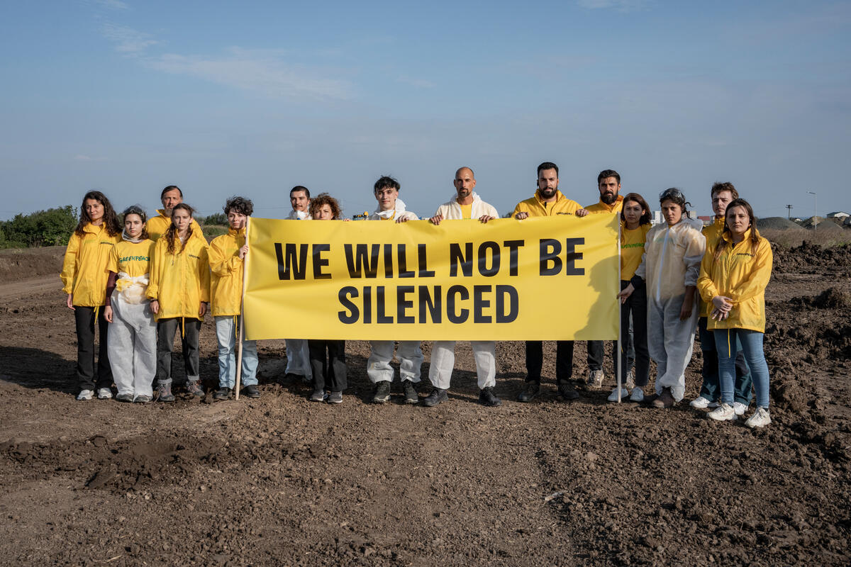 Global Week of Action - Solidarity against Energy Transfer Lawsuit - Romania. © Ioana Moldovan / Greenpeace