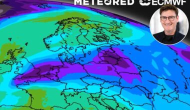 Ein Kälte-Ei bzw. Höhentief bringt in den nächsten Stunden in rund 5500 m sehr kalte Luftmassen nach Mittel- und Westeuropa.