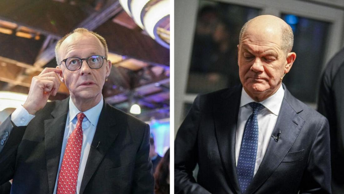 Banger Blick auf die Zahlen: Die ersten Hochrechnungen zur Bundestagswahl 2025 werden von Friedrich Merz (l., CDU) und Olaf Scholz (SPD) mit Spannung erwartet. 