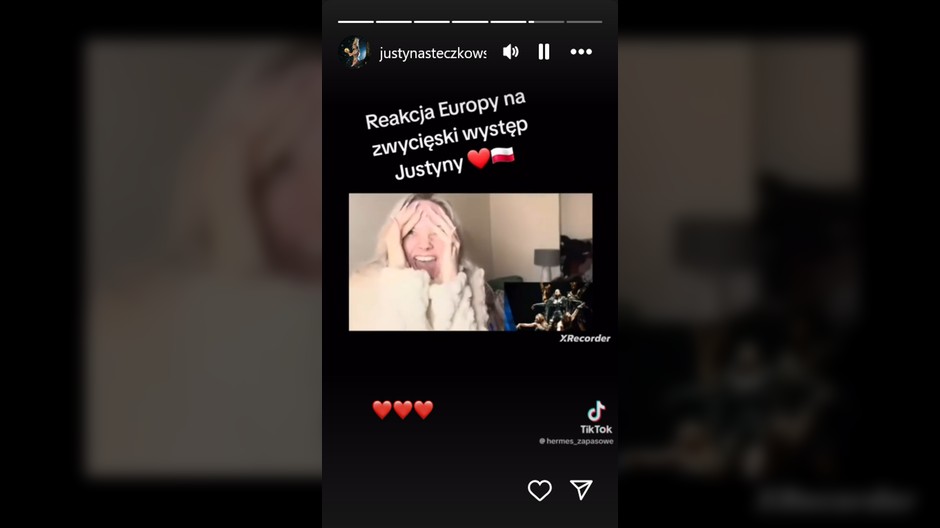 Screen z Instagrama Justyny Steczkowskiej