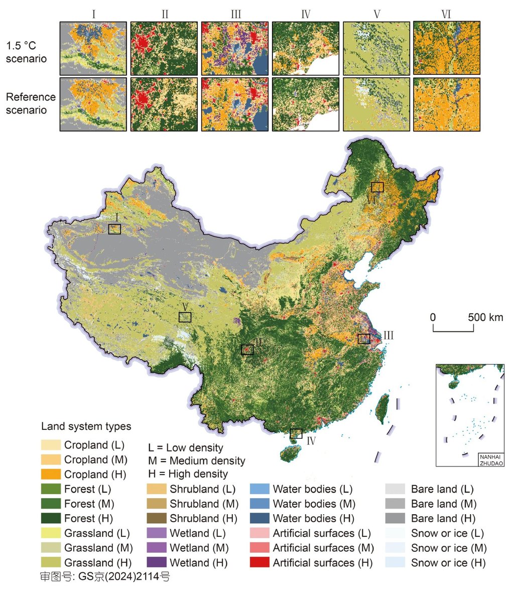 A map from the study shows various land types in China and how they could be affected by rising temperatures. Photo: Science China Press A map from the study shows various land types in China and how they could be affected by rising temperatures. Photo: Science China Press