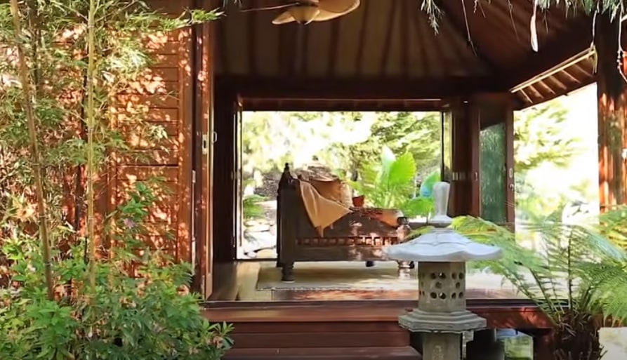 Japanese tea house with chair 