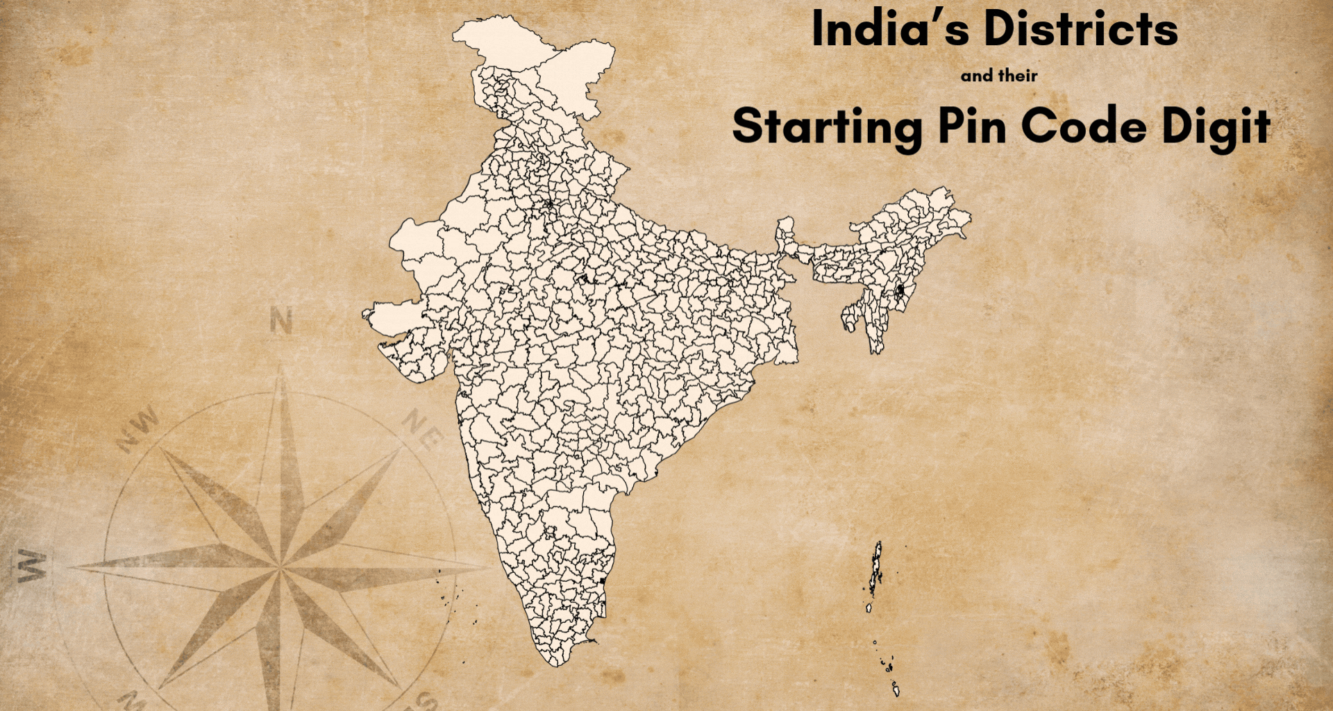 [OC] Getting your mail to you: India's Postal Pin Codes by District