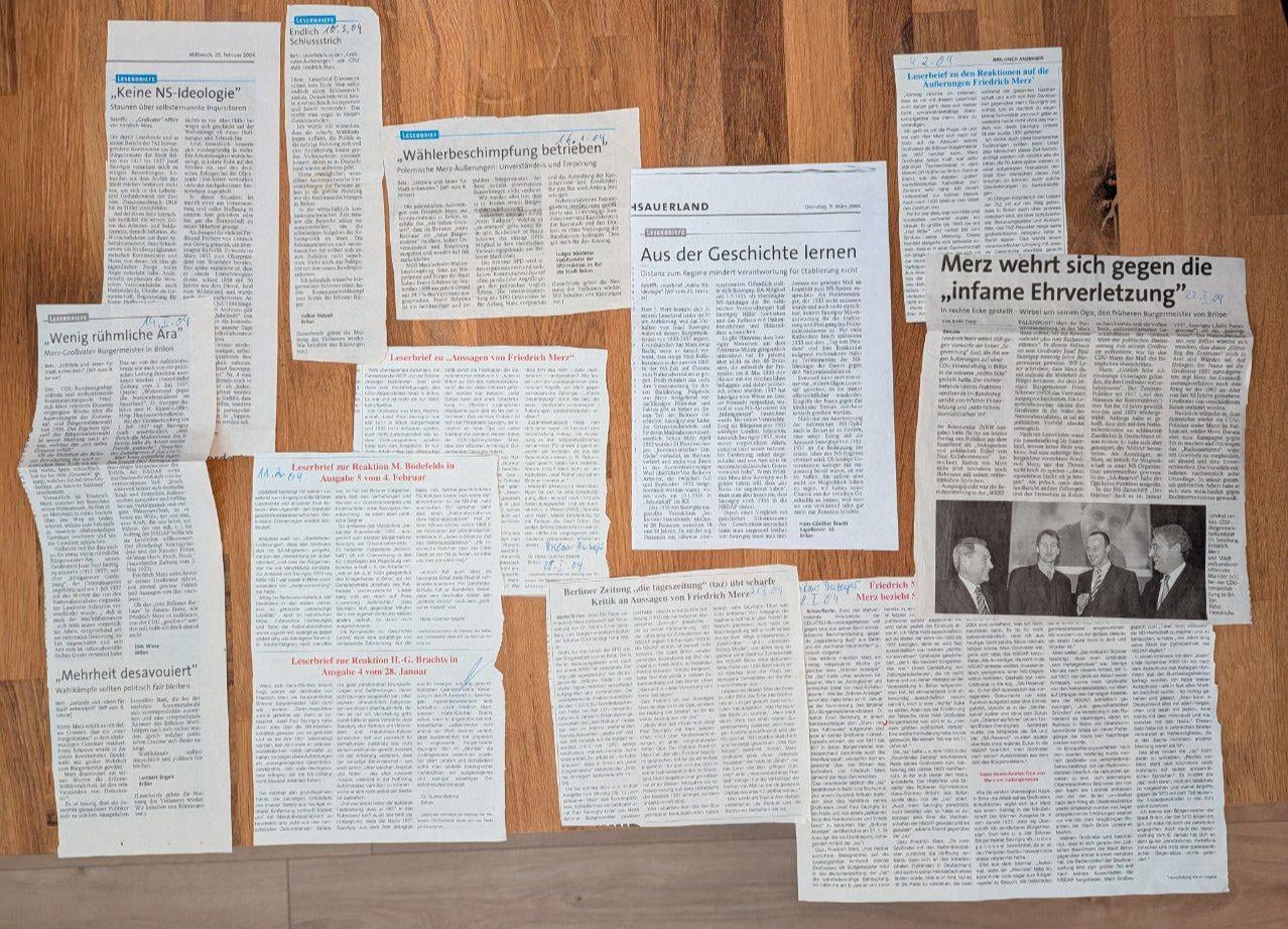 Milde interessant: "Leserbriefschlacht" von 2004 zu Merz' unreflektierter Haltung gegenüber der Mittäterschaft seines Opas zur Nazizeit (Link in den Kommentaren)