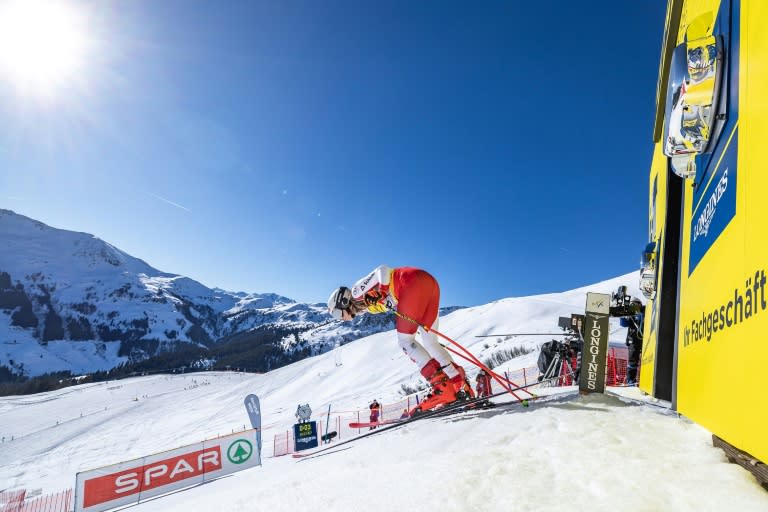 Austria's Mirjam Puchner takes part in the women's second downhill training (Johann GRODER)