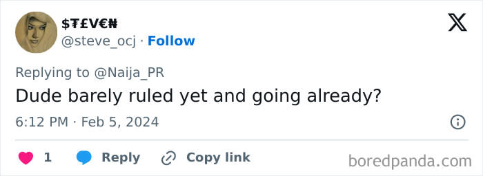 Tweet commenting on King Charles sparking concerns over a royal crisis.