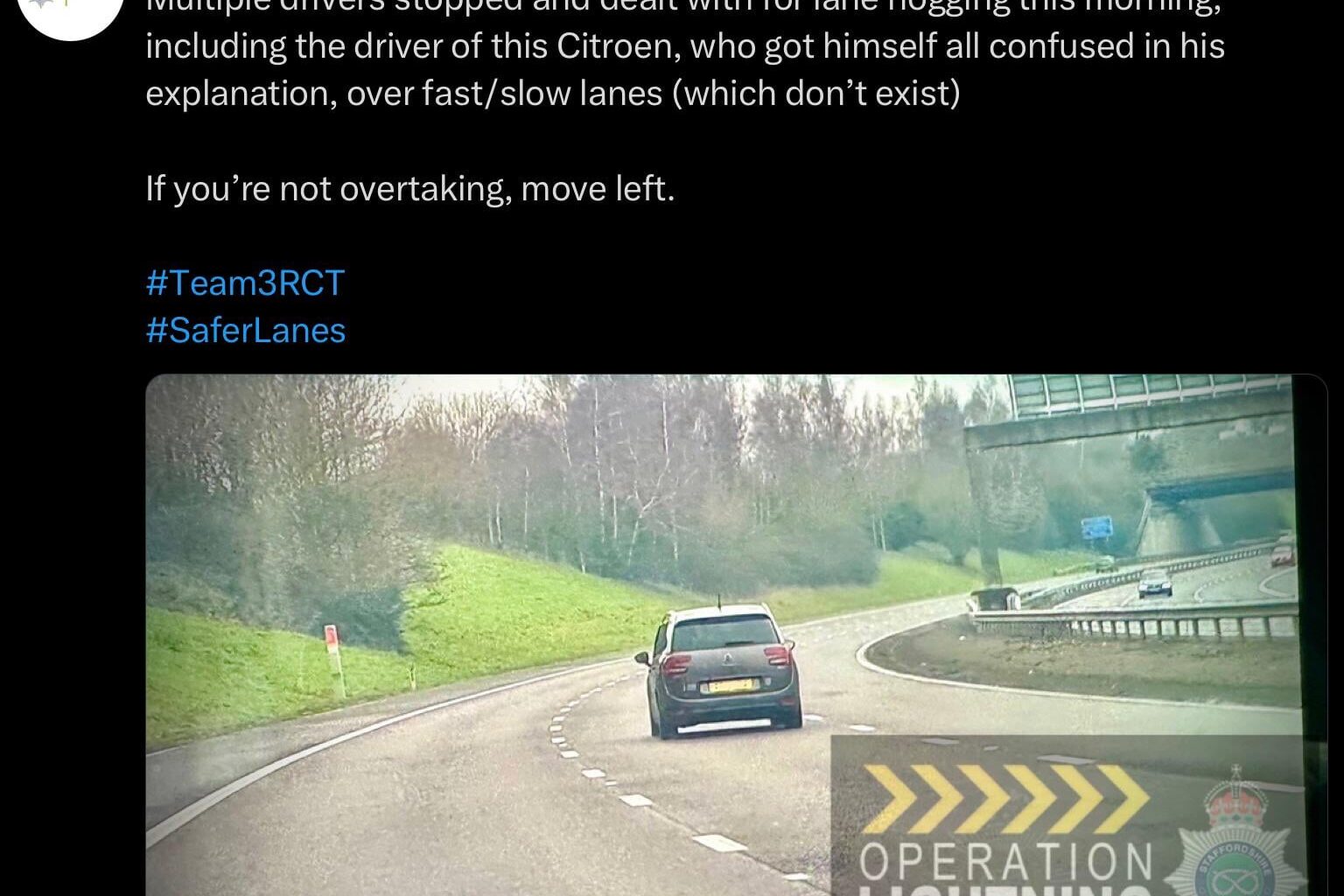 If you’re not overtaking, move left.