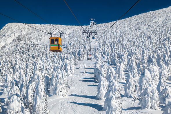 Cablecar and chairlifts at Zao Onsen ski resort